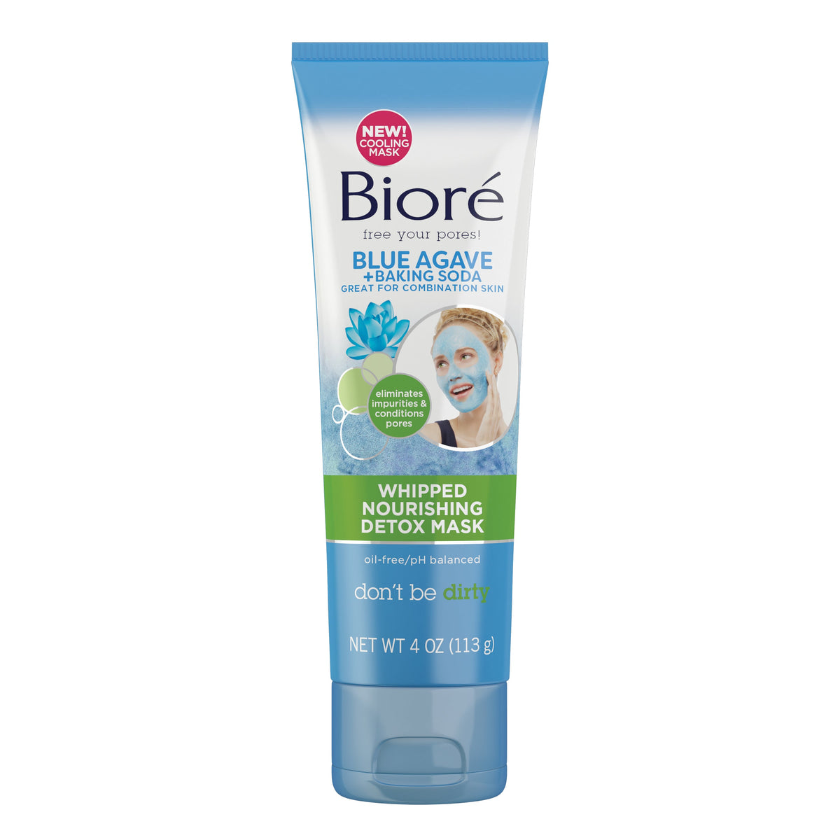 Biore, Whipped Nourishing Detox Mask, Blue Agave + Baking Soda, 4 oz (113 g)