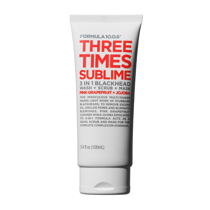 Formula 10.0.6 Three Times Sublime 3-in-1 Blackhead Face Wash + Scrub + Mask Pink Grapefruit + Jojoba 100ml